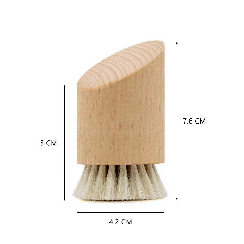 Natural Wood Body Scrub Brush with Long Handle