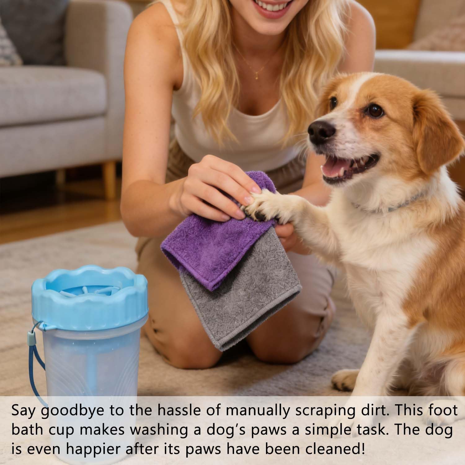 Ultimate Dog Paw Cleaner and Washer Kit with Soft Towel - Keep Your Home Mud-Free!