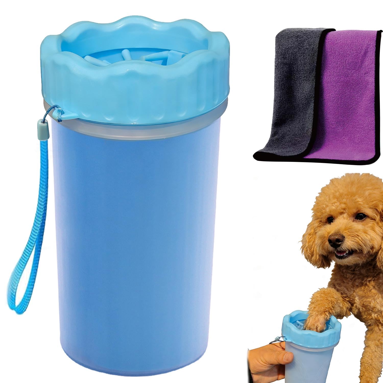 Ultimate Dog Paw Cleaner and Washer Kit with Soft Towel - Keep Your Home Mud-Free!